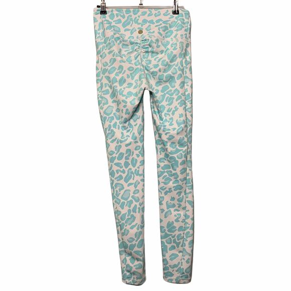 B Fit by Beach‎ Bunny Leopard Blue Leggings 6 Athleisure Sporty SPF 50+ - Picture 2 of 9